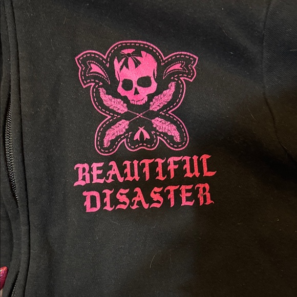 Beautiful Disaster Black and Pink Jacket - Picture 3 of 5